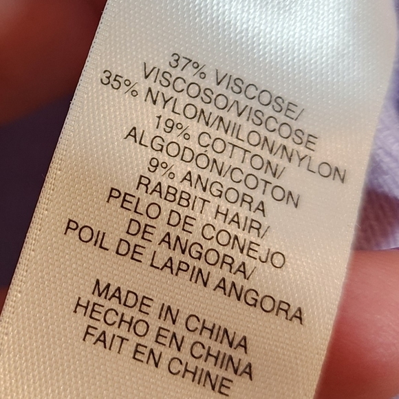 NWT Jones New York Angora Rabbit Hair Blend purple drape cardigan. 3X. - Picture 16 of 16